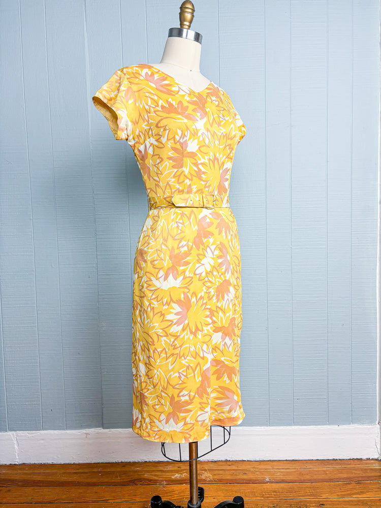 60s Mrs. Maisel Yellow Wild Daisy Dress | S/M