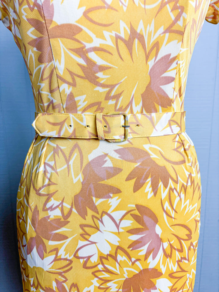 60s Mrs. Maisel Yellow Wild Daisy Dress | S/M