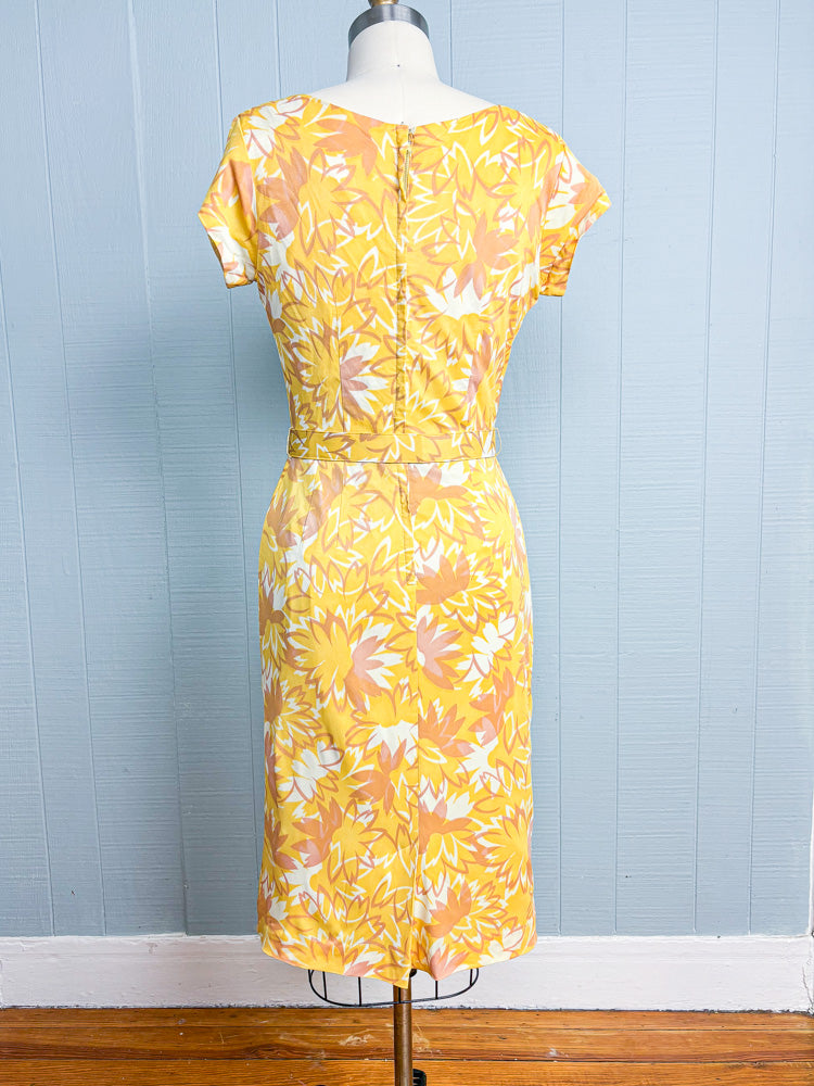 60s Mrs. Maisel Yellow Wild Daisy Dress | S/M