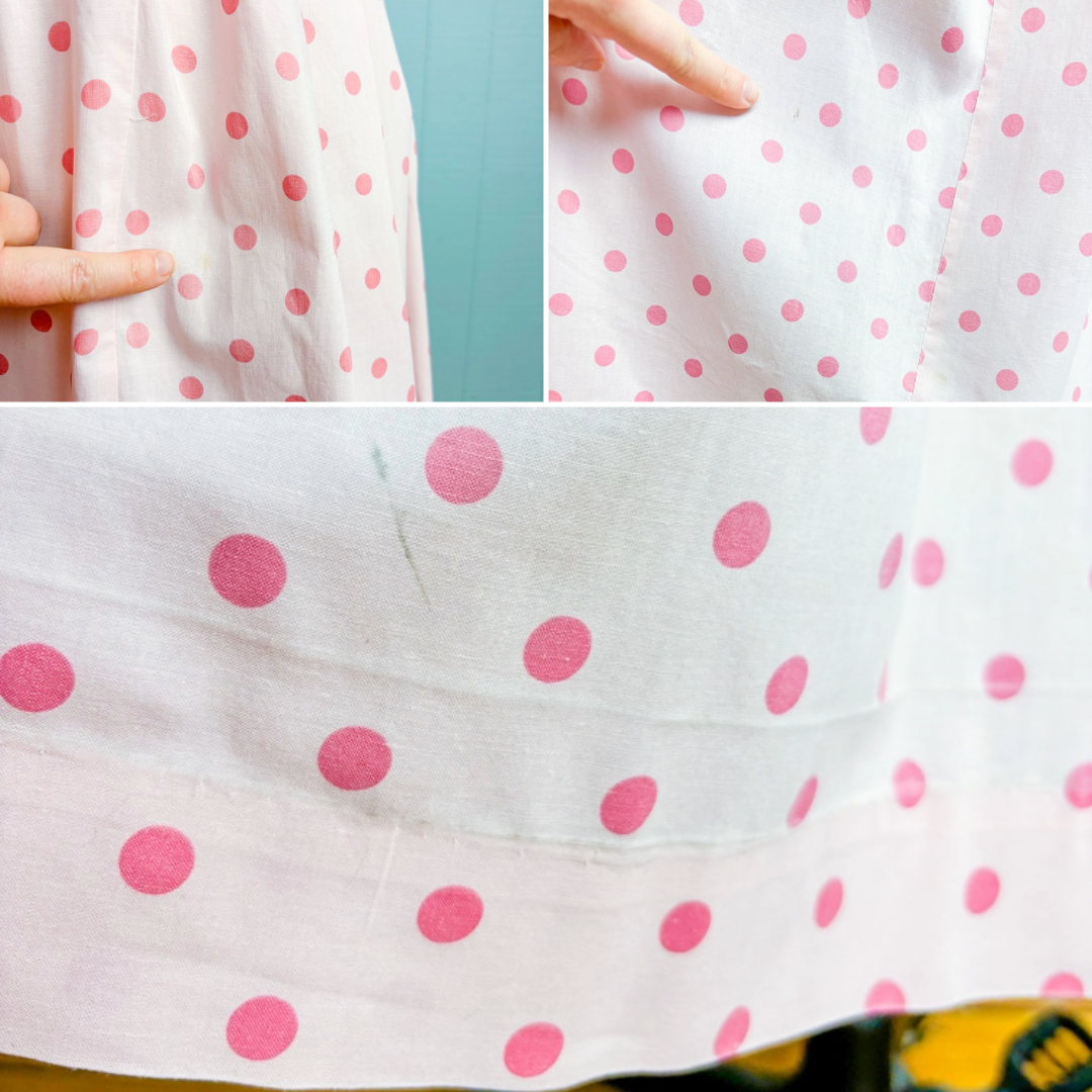 50s 60s Mrs. Maisel Pink Polka Dot Day Dress | S/M