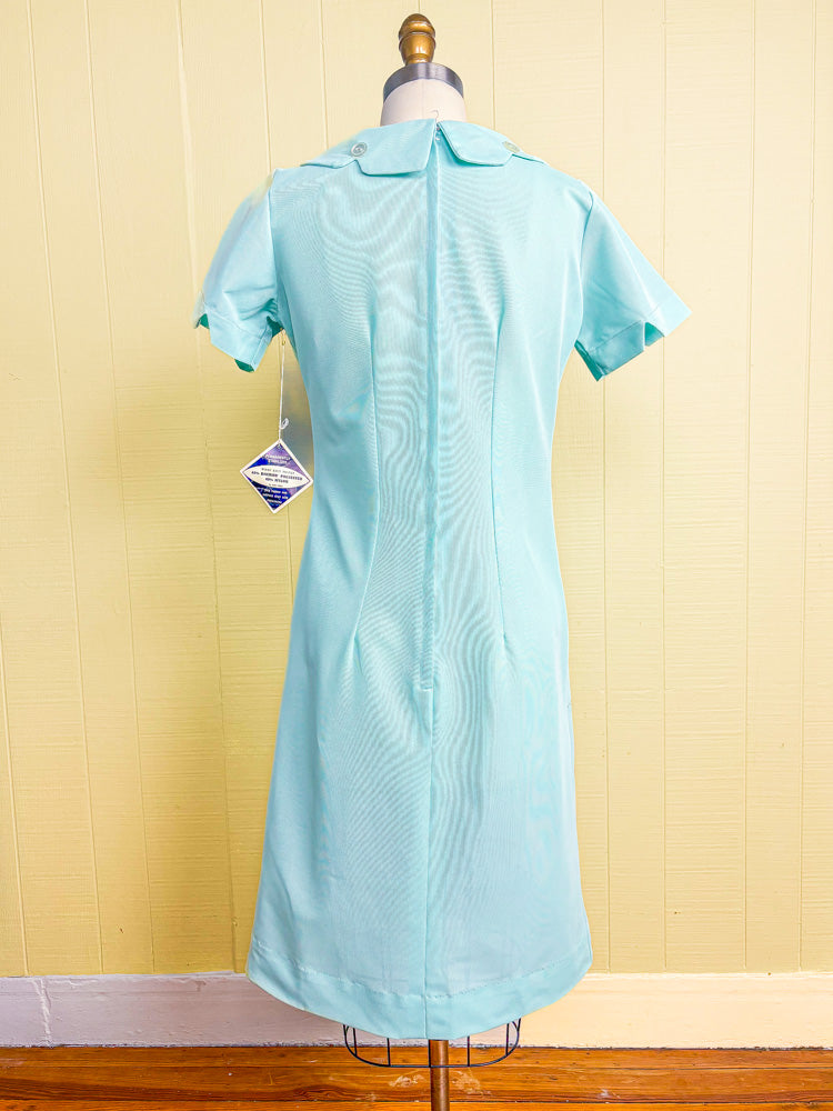 60s Mrs. Maisel Teal Tricot Shift | M