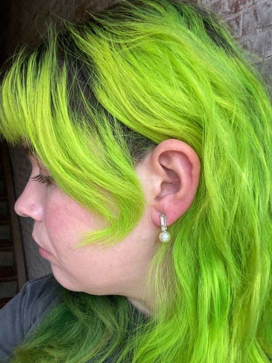 Rhinestone & Pearl Earrings