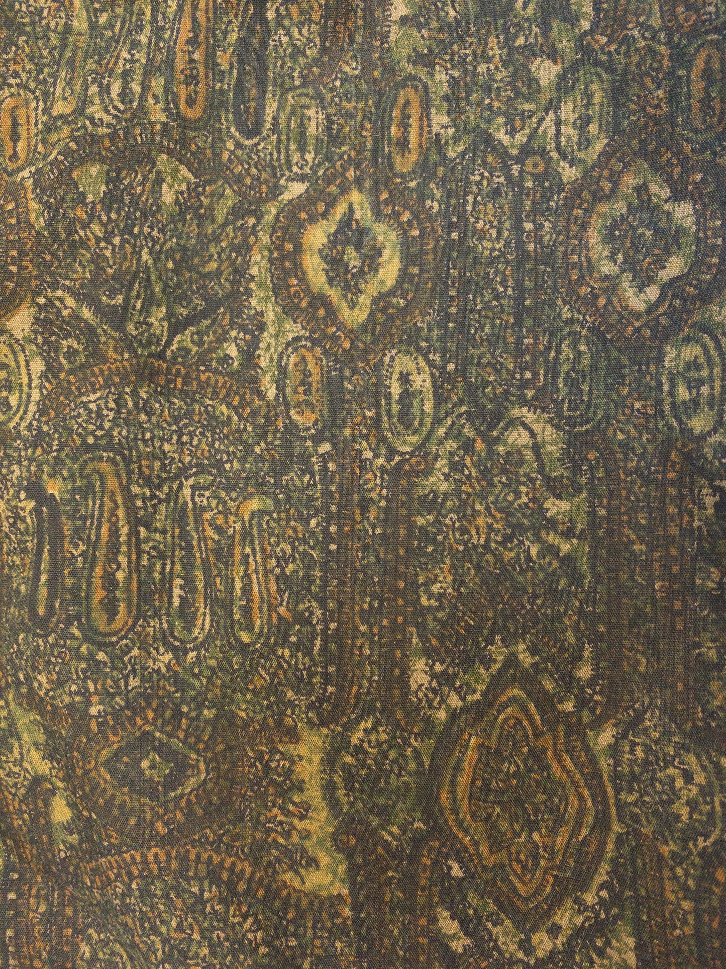 60s Deep Green Paisley Print Short | 36"