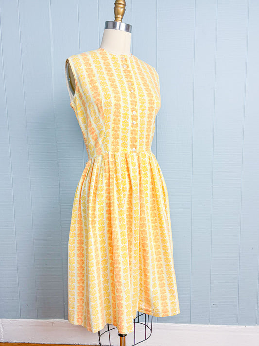 60s Mrs Maisel Daisies in Sunshine Day Dress | S/M