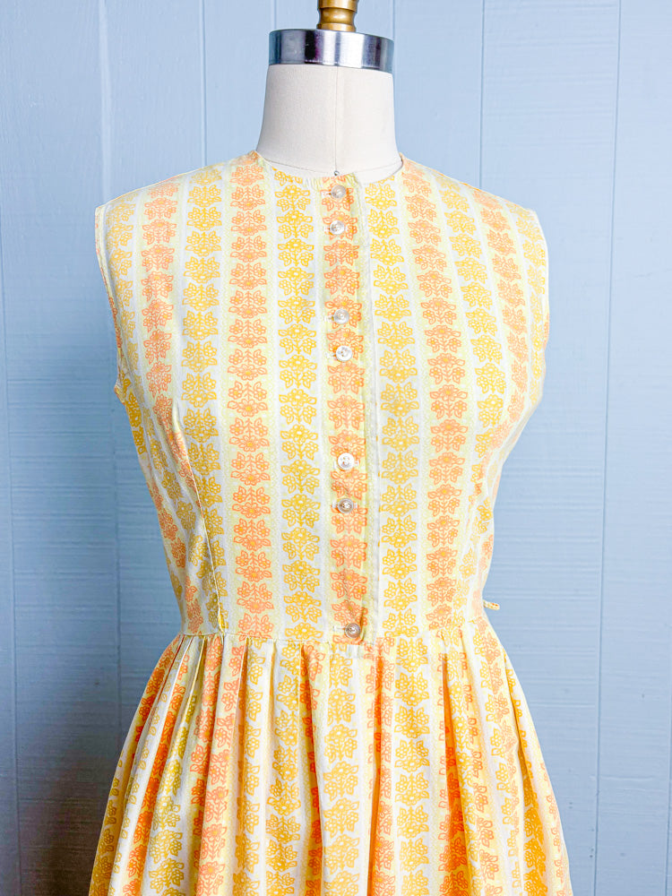 60s Mrs Maisel Daisies in Sunshine Day Dress | S/M
