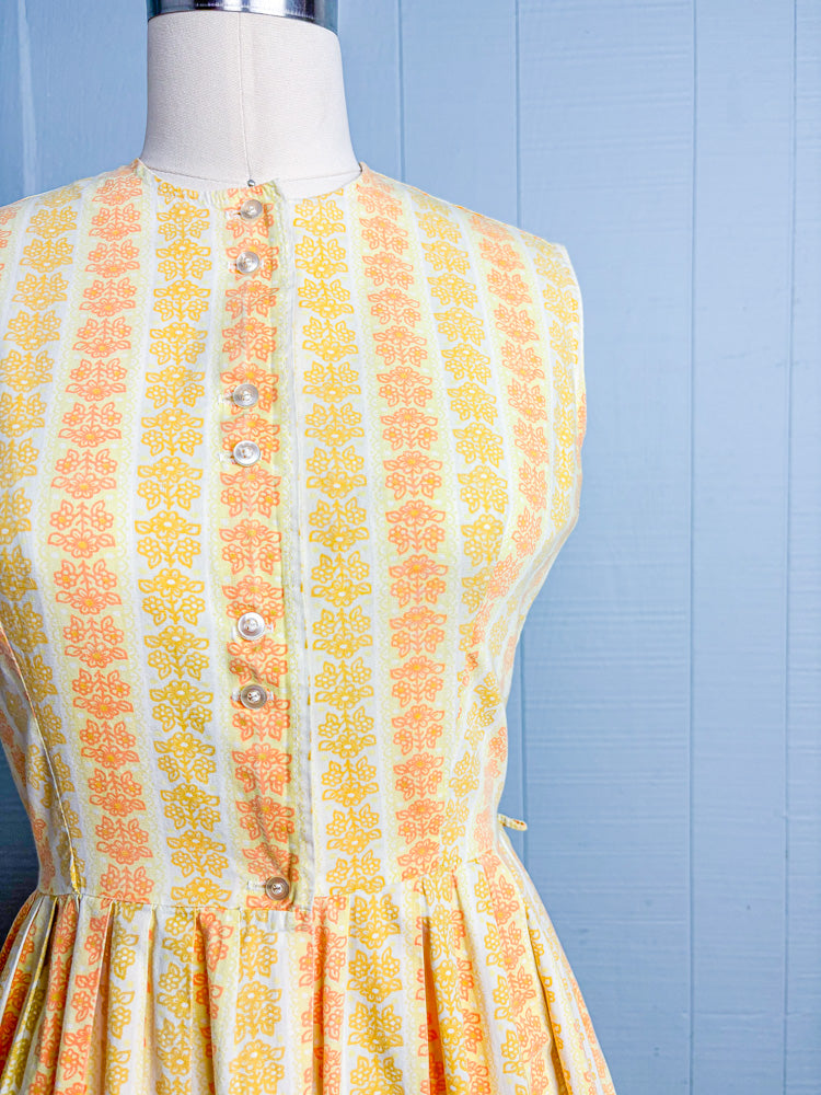 60s Mrs Maisel Daisies in Sunshine Day Dress | S/M