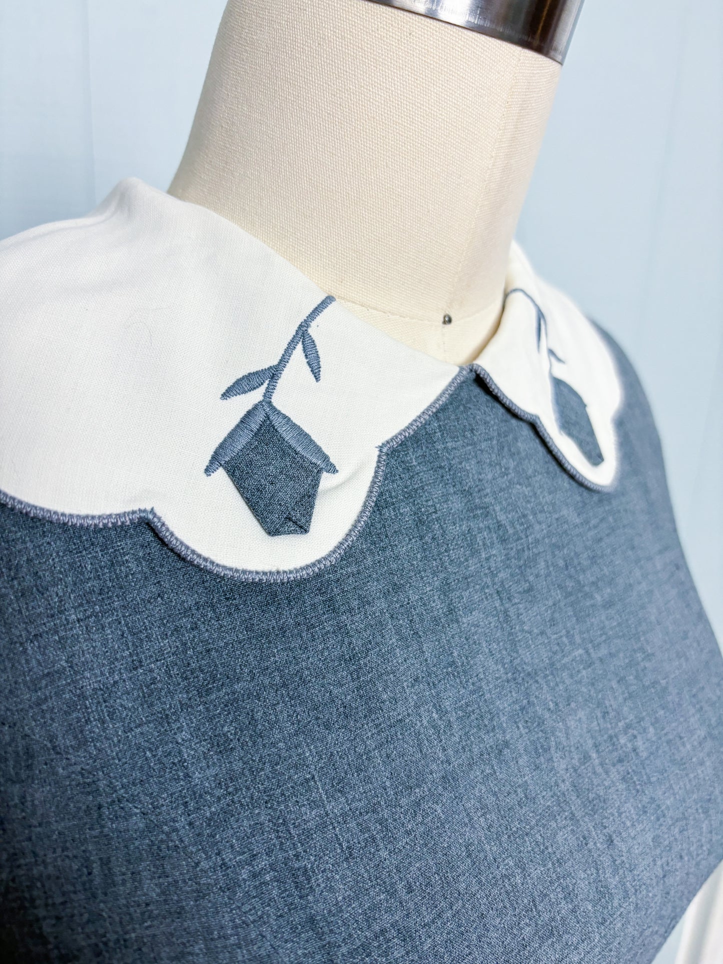 50's Mrs Maisel Tulip Grey Fit & Flare Dress | M