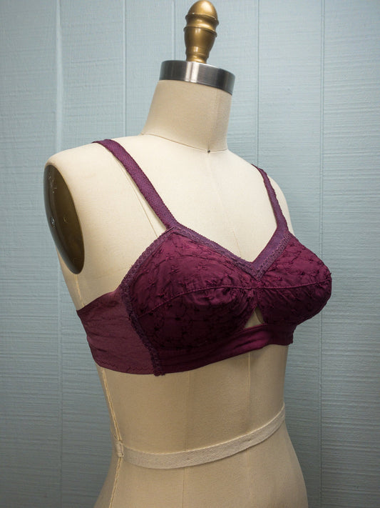 50's 60's Wine Red Bullet Bra