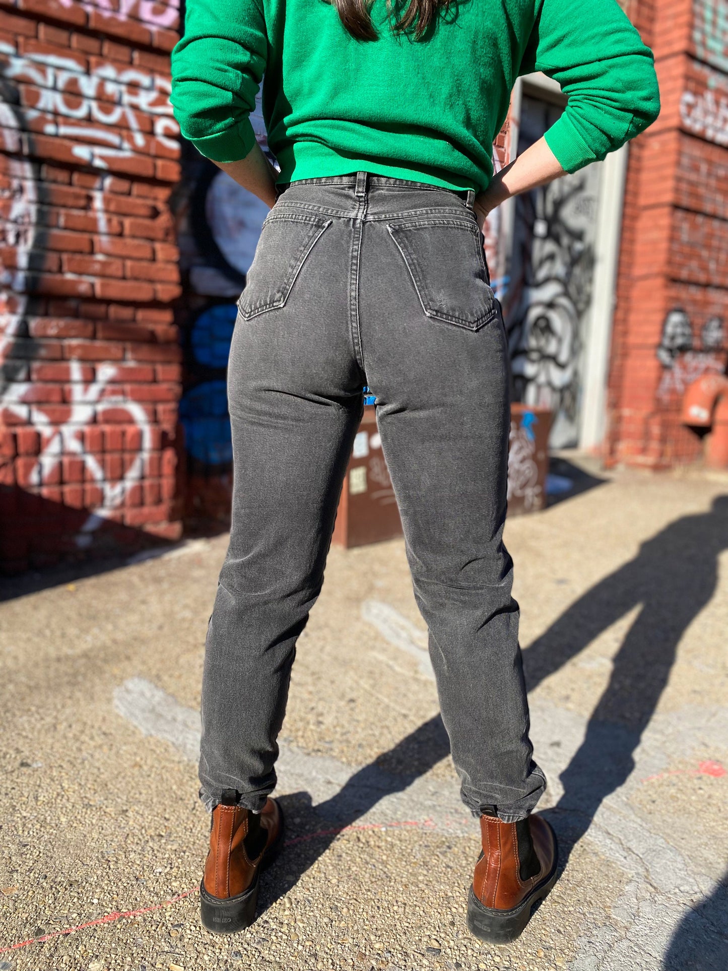 Faded & Busted Black 80s 90s Jeans | W28