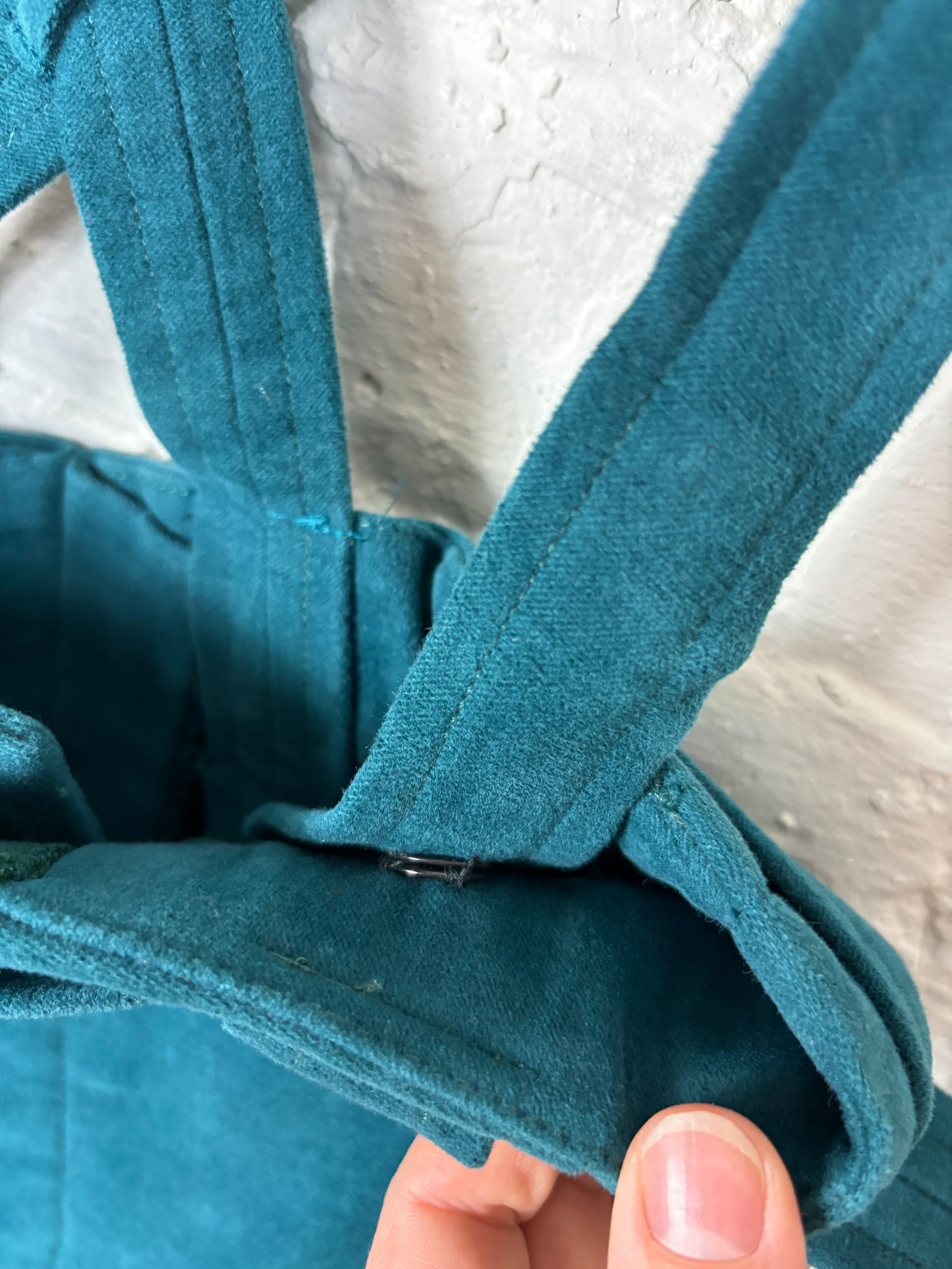 50's Style Mrs. Maisel Teal Velvet Shorts with Suspenders | S