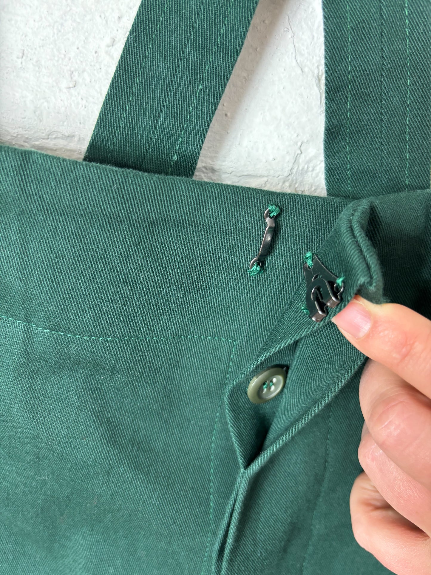 50's Style Mrs. Maisel Forest Green Shorts with Suspenders | S/M