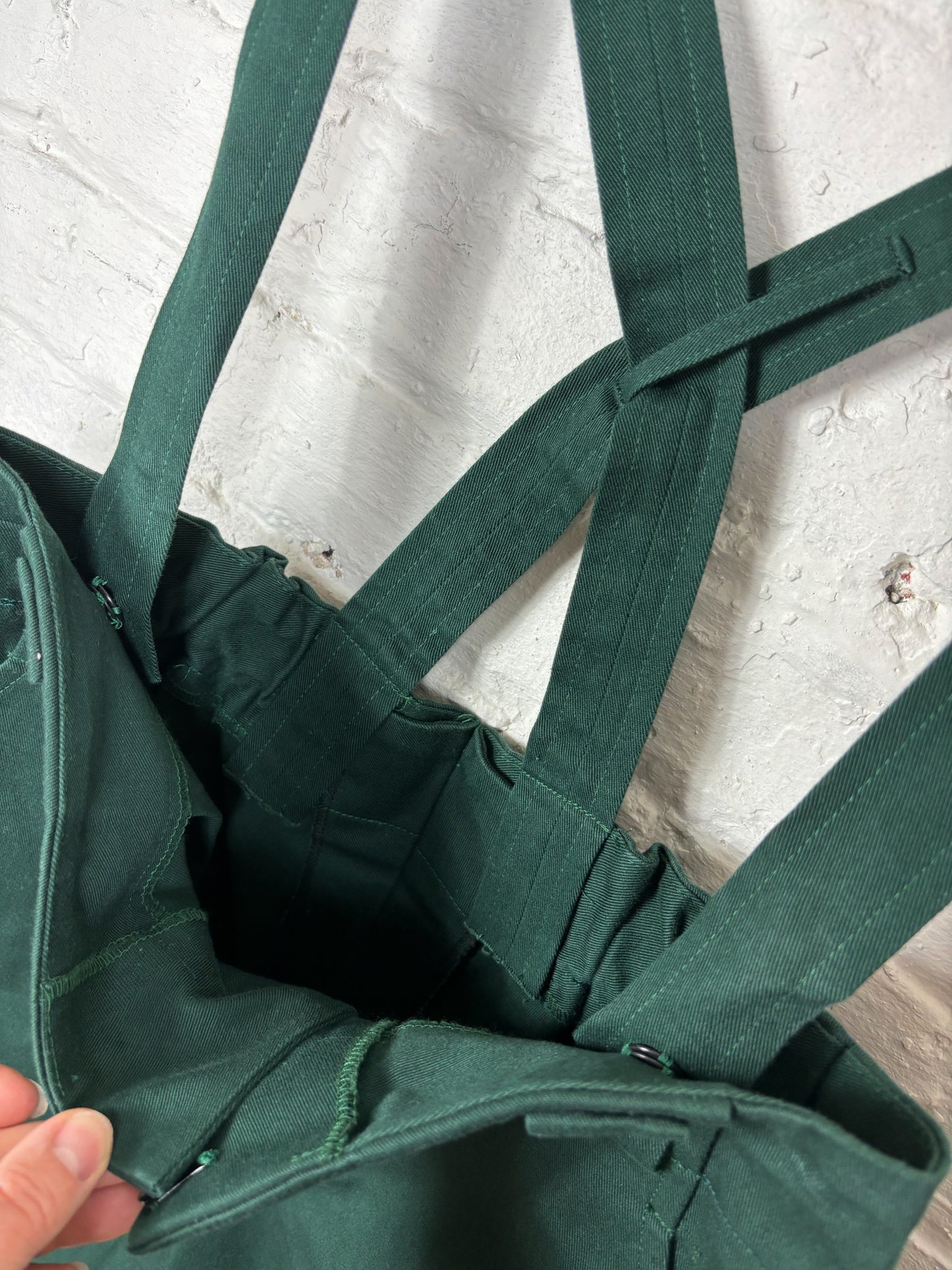 50's Style Mrs. Maisel Forest Green Shorts with Suspenders | S/M
