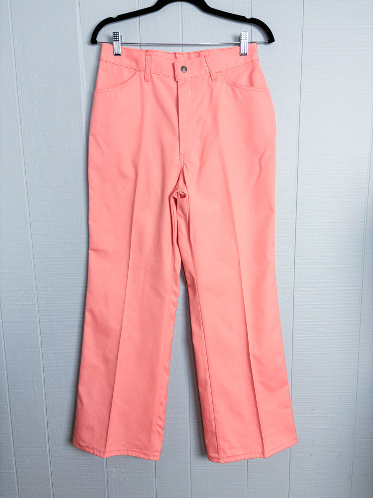 70's Levi's For Me Salmon Pink Boot Cut Pants
