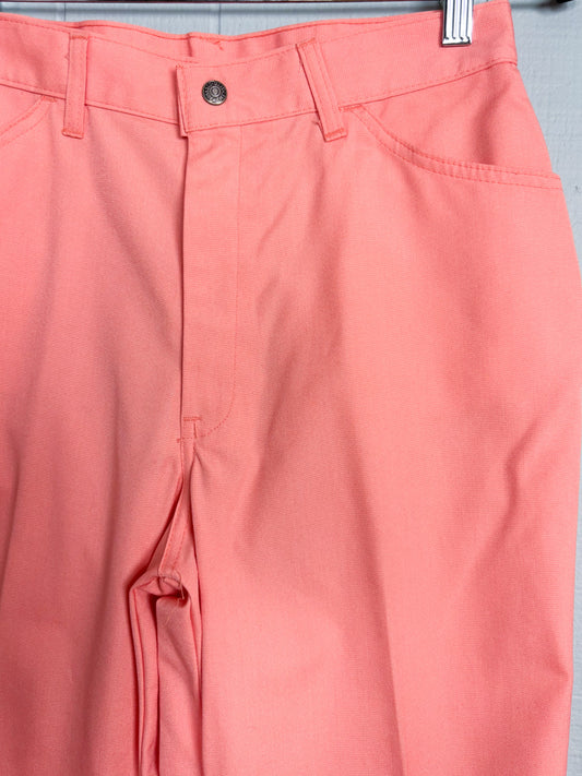 70's Levi's For Me Salmon Pink Boot Cut Pants