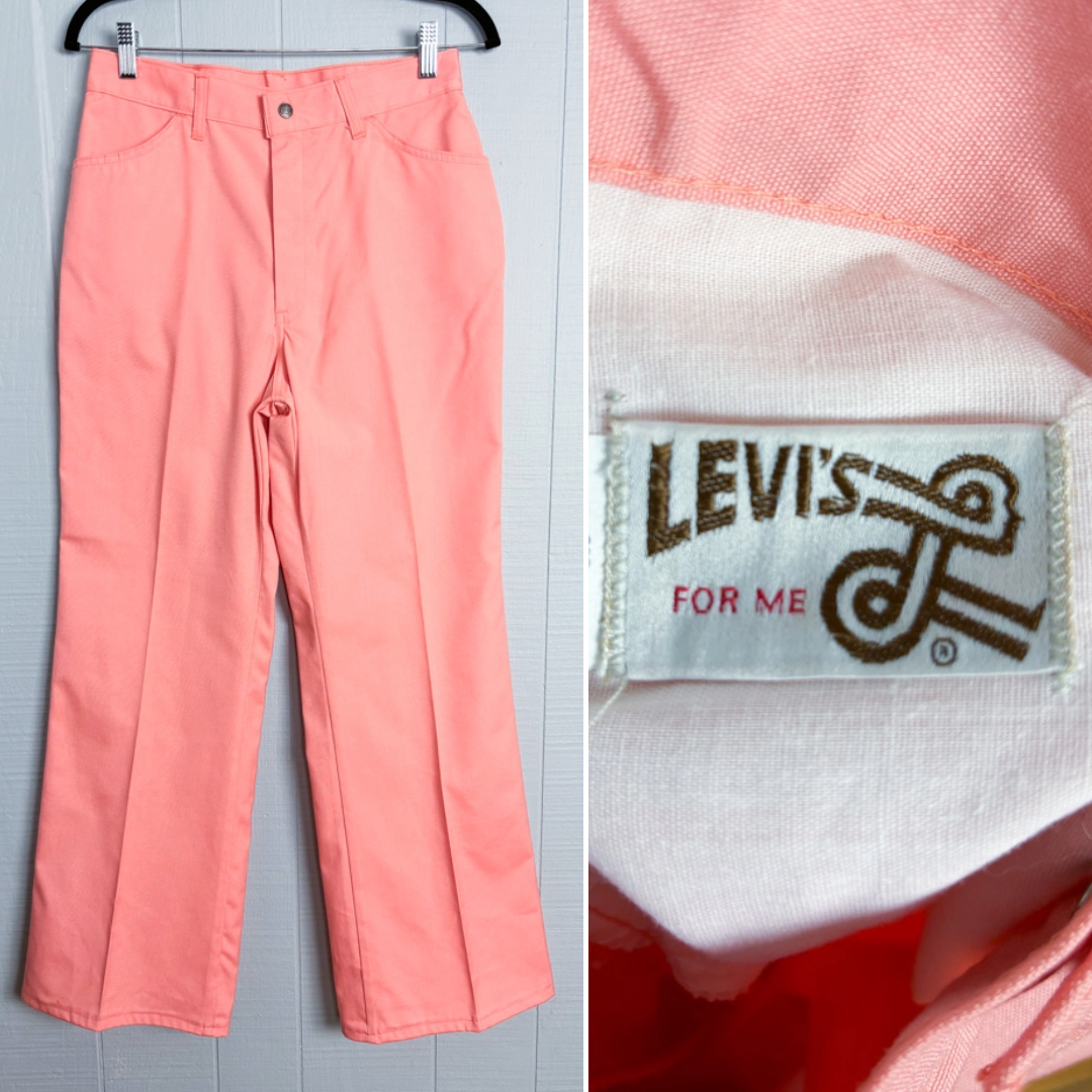 70's Levi's For Me Salmon Pink Boot Cut Pants