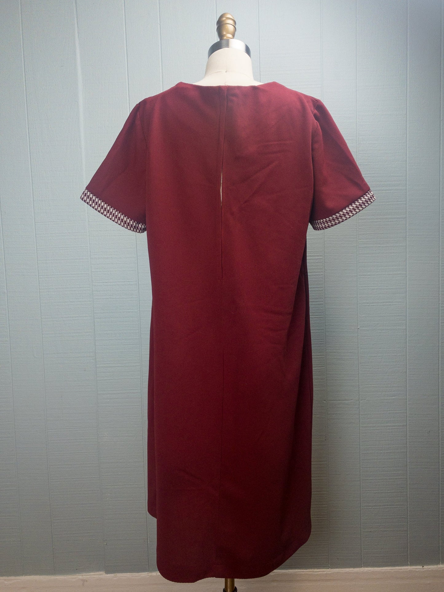 70's Red Check Bow Dress | XXL