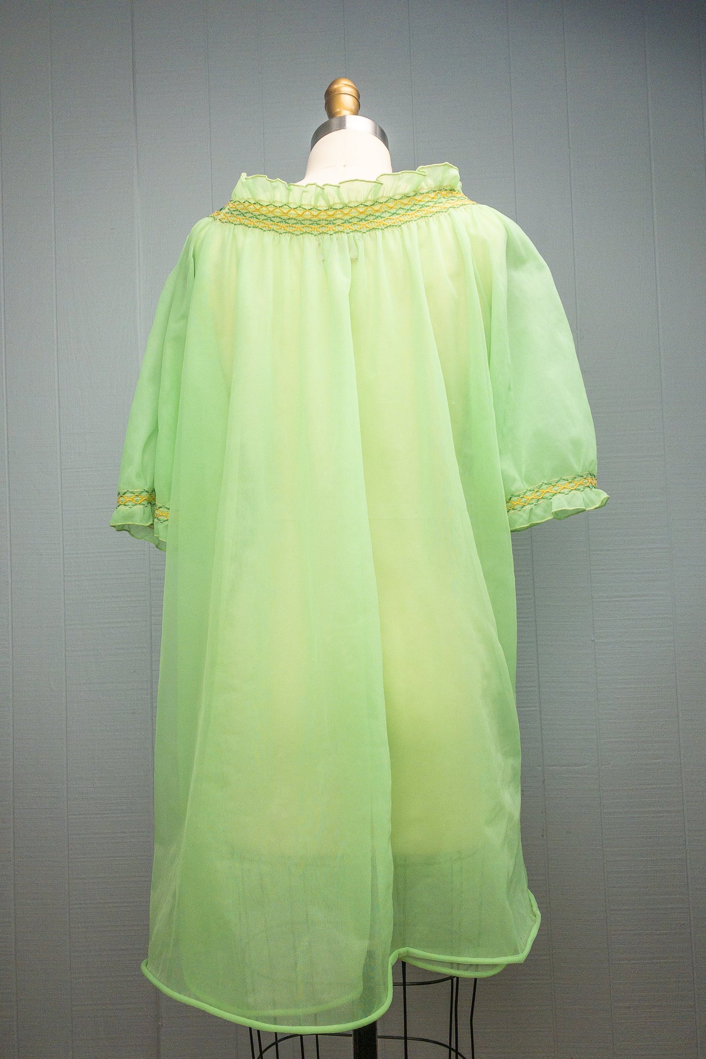 60's Lime Green Sheer Babydoll Nightgown