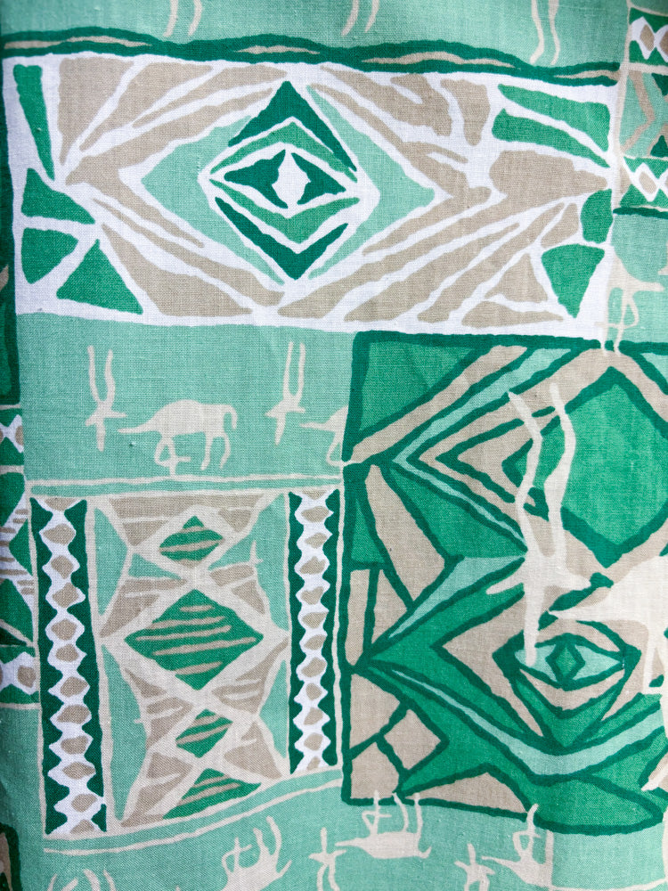 70's Safari Print Green Wrap Skirt