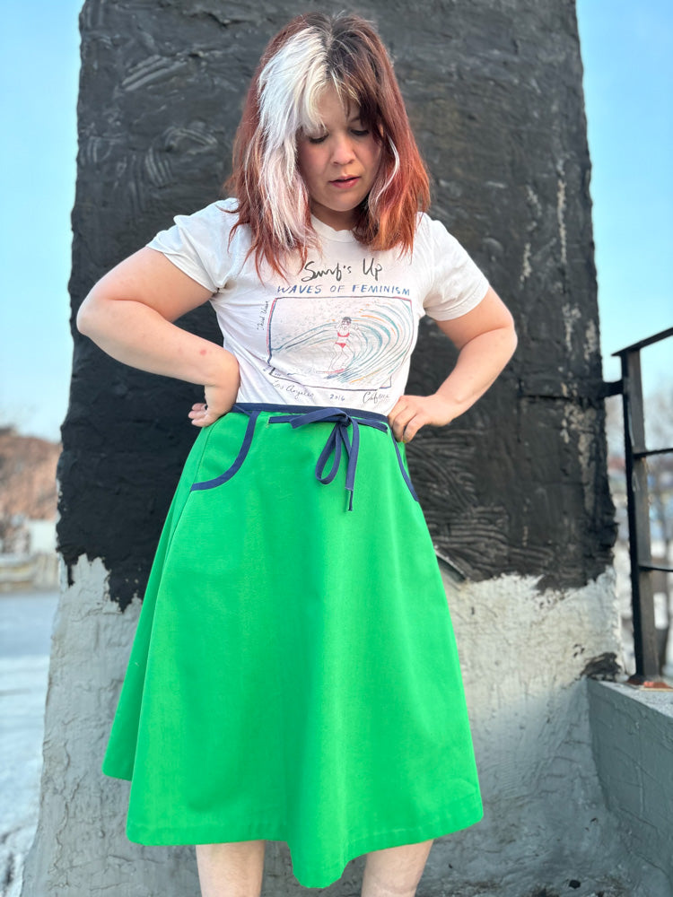 70's Kelly Green Wrap Skirt