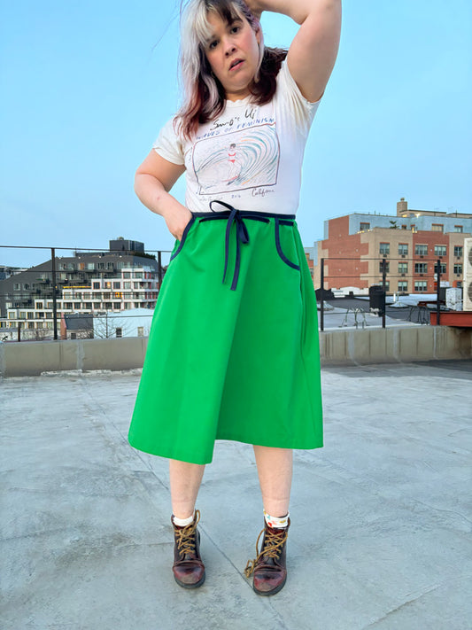 70's Kelly Green Wrap Skirt
