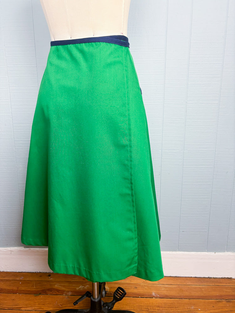 70's Kelly Green Wrap Skirt