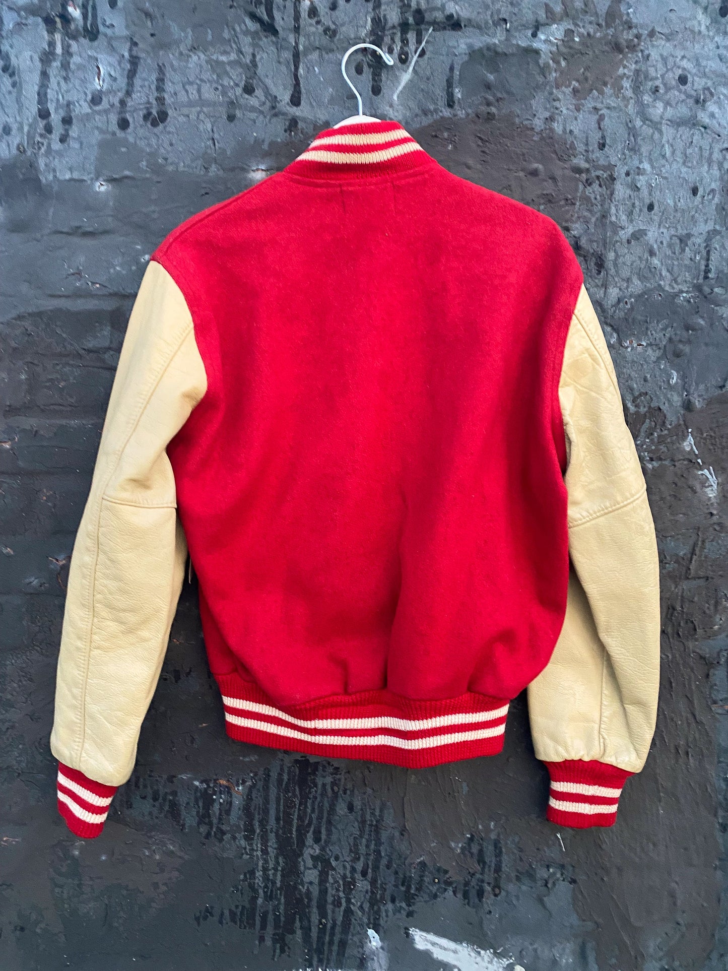60s Red & Cream Cheer Letterman Jacket