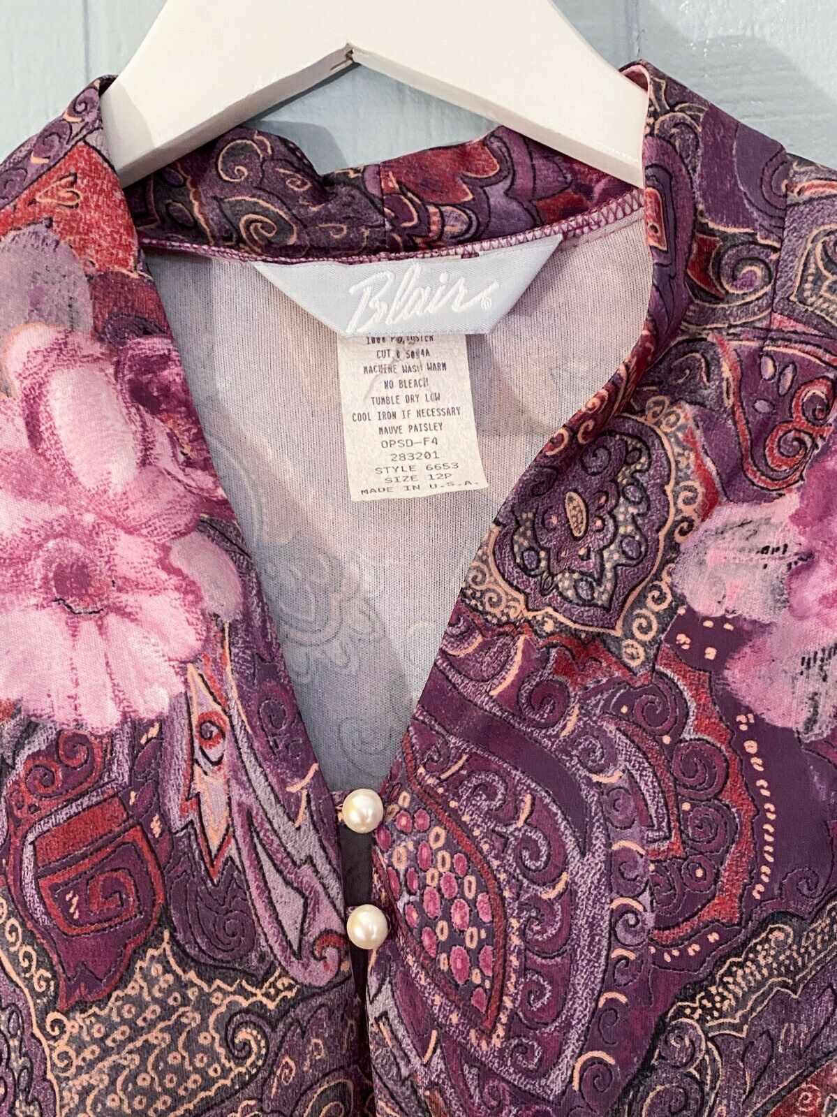 80’s Rose Floral Paisley Dress | M
