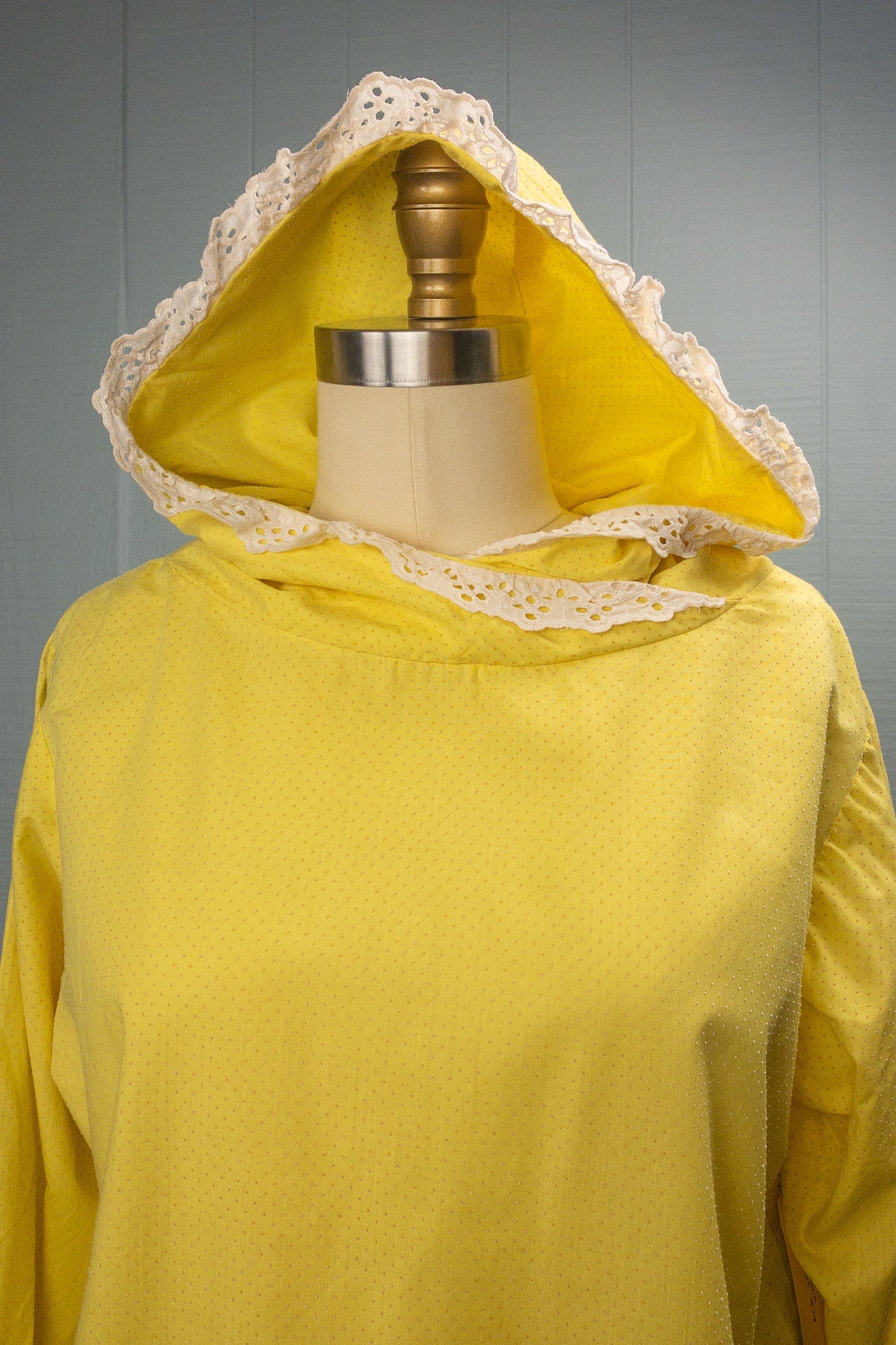 60's Yellow Dots & Lace Hoodie | S/M