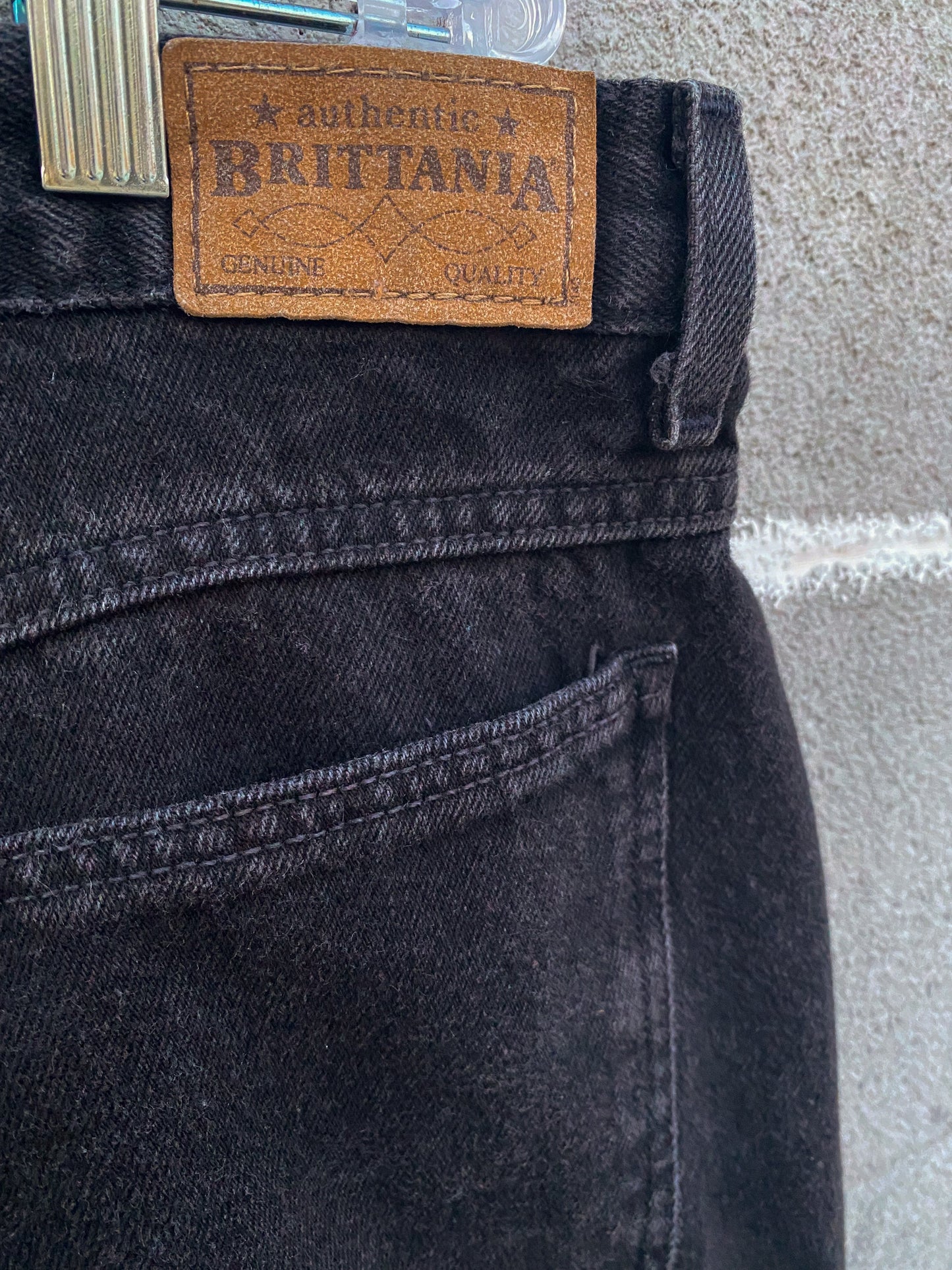 80s Black Pleated Mom Jeans | 35" x 31"