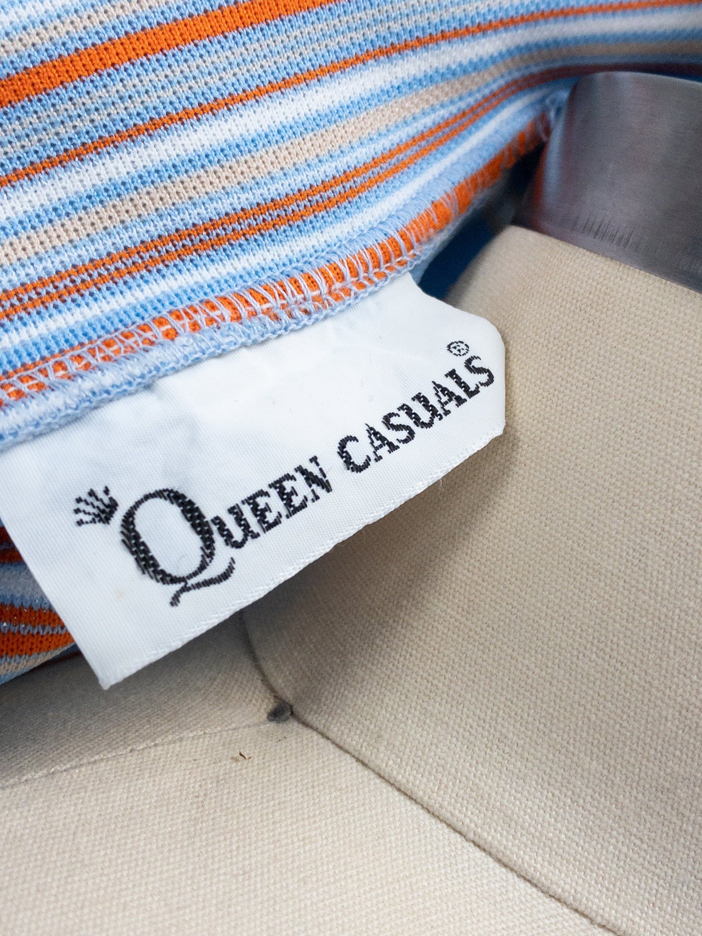 70's Sky Blue Striped Pullover Top | M