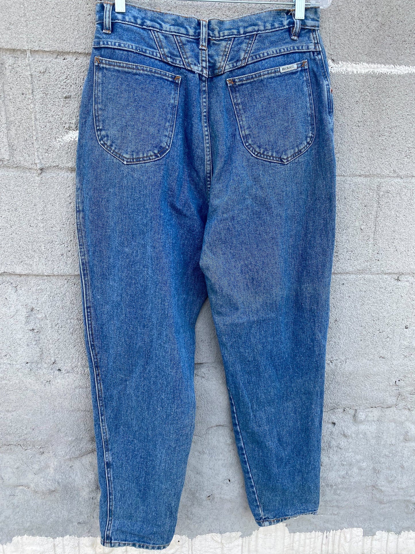 90s Mid Blue Denim Mom Jeans | 33" x 31"