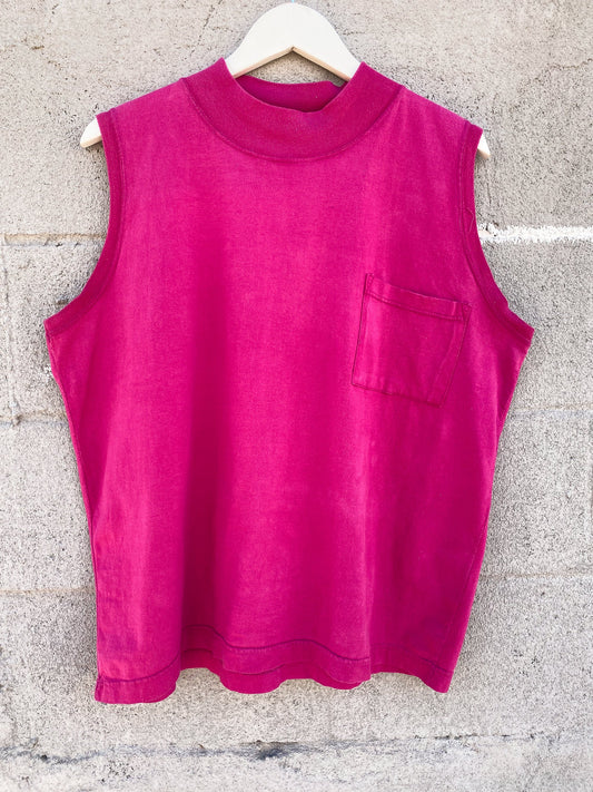 80's Capezio Magenta Mockneck Tank