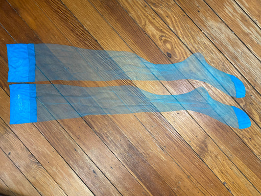 60's Thigh High Electric Blue Stockings