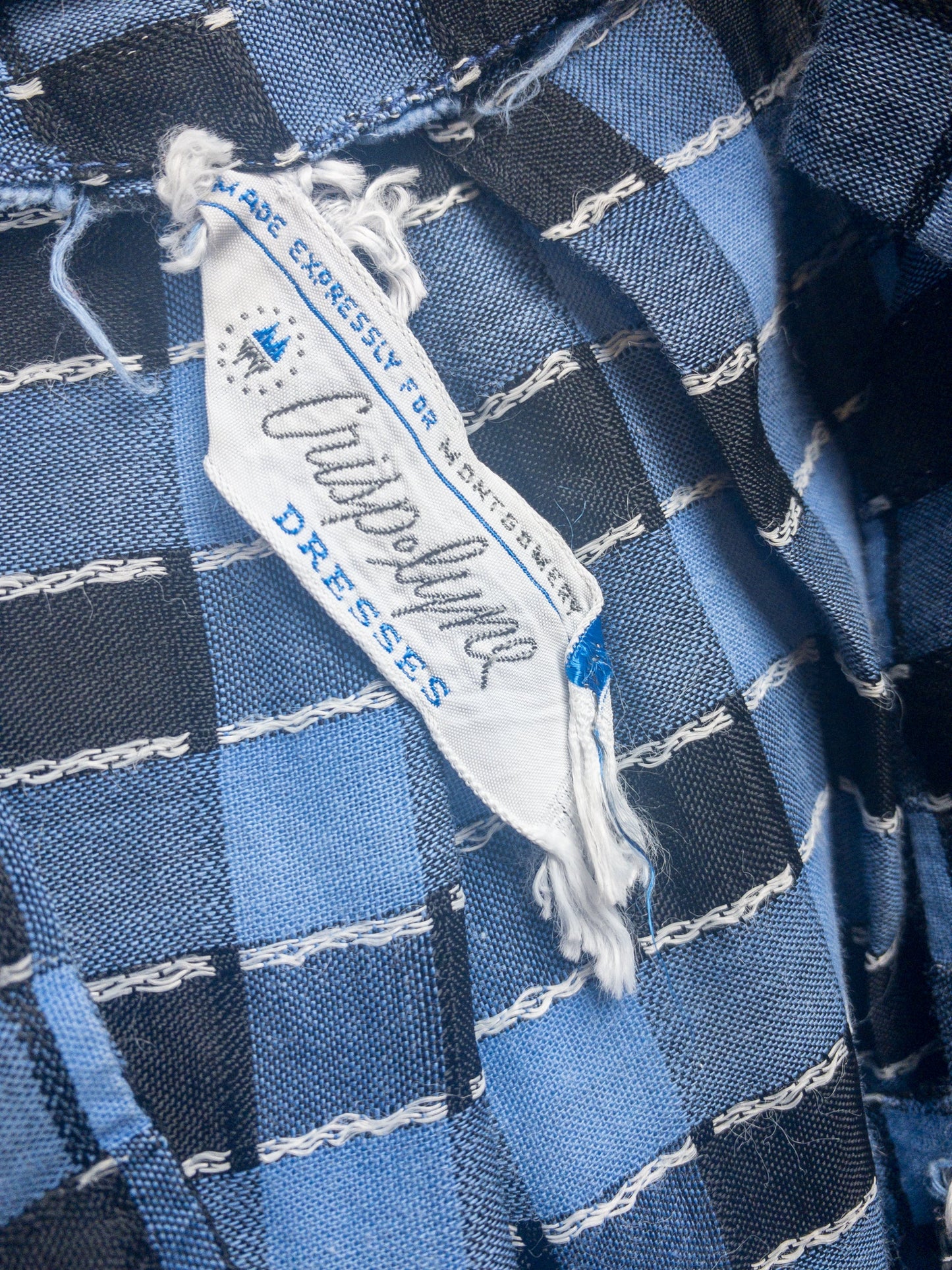 50s Blue Black Check School Dress | XL/XXL