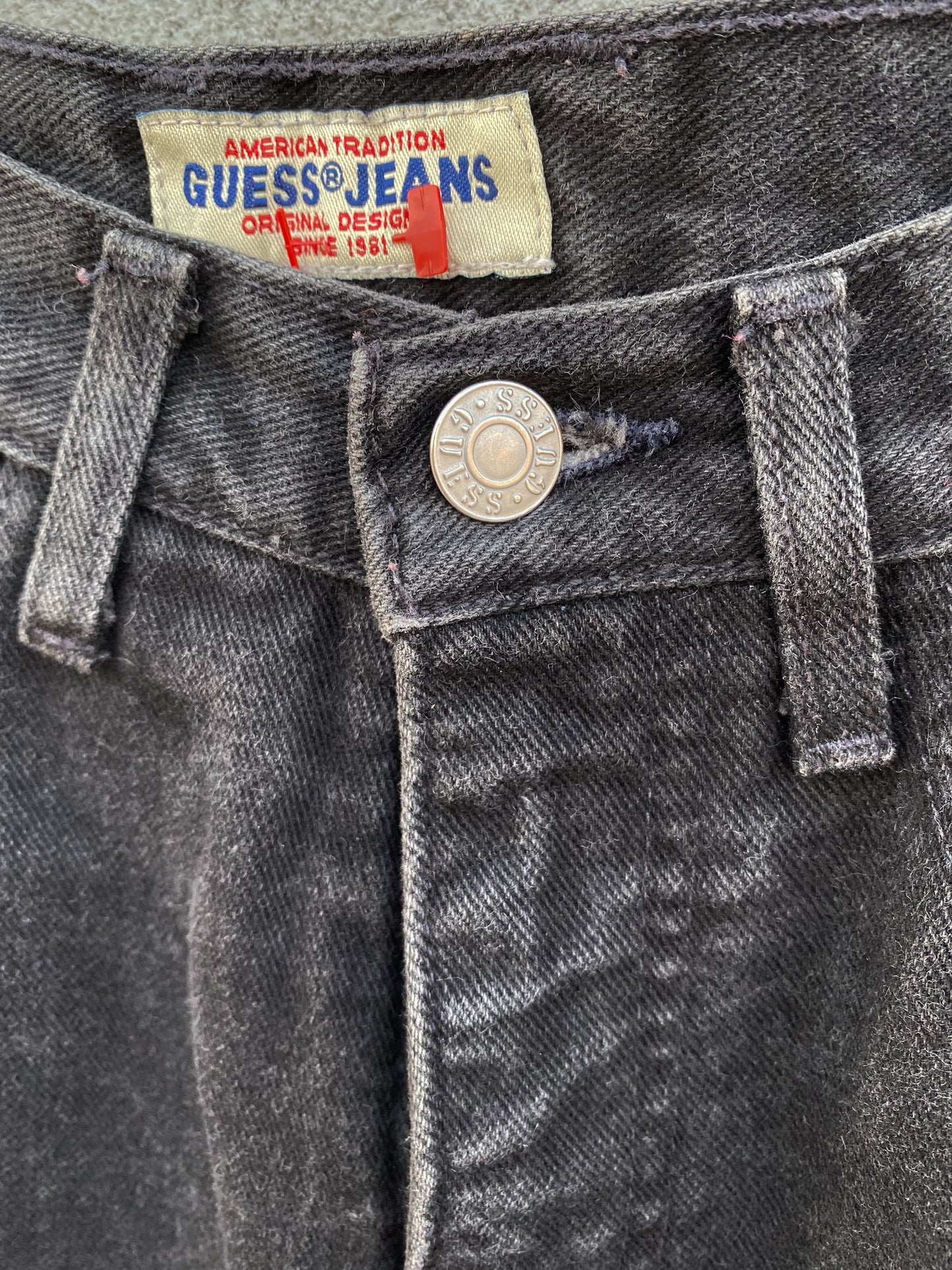 90's Guess High Rise Faded Black Jeans | 26 x 28