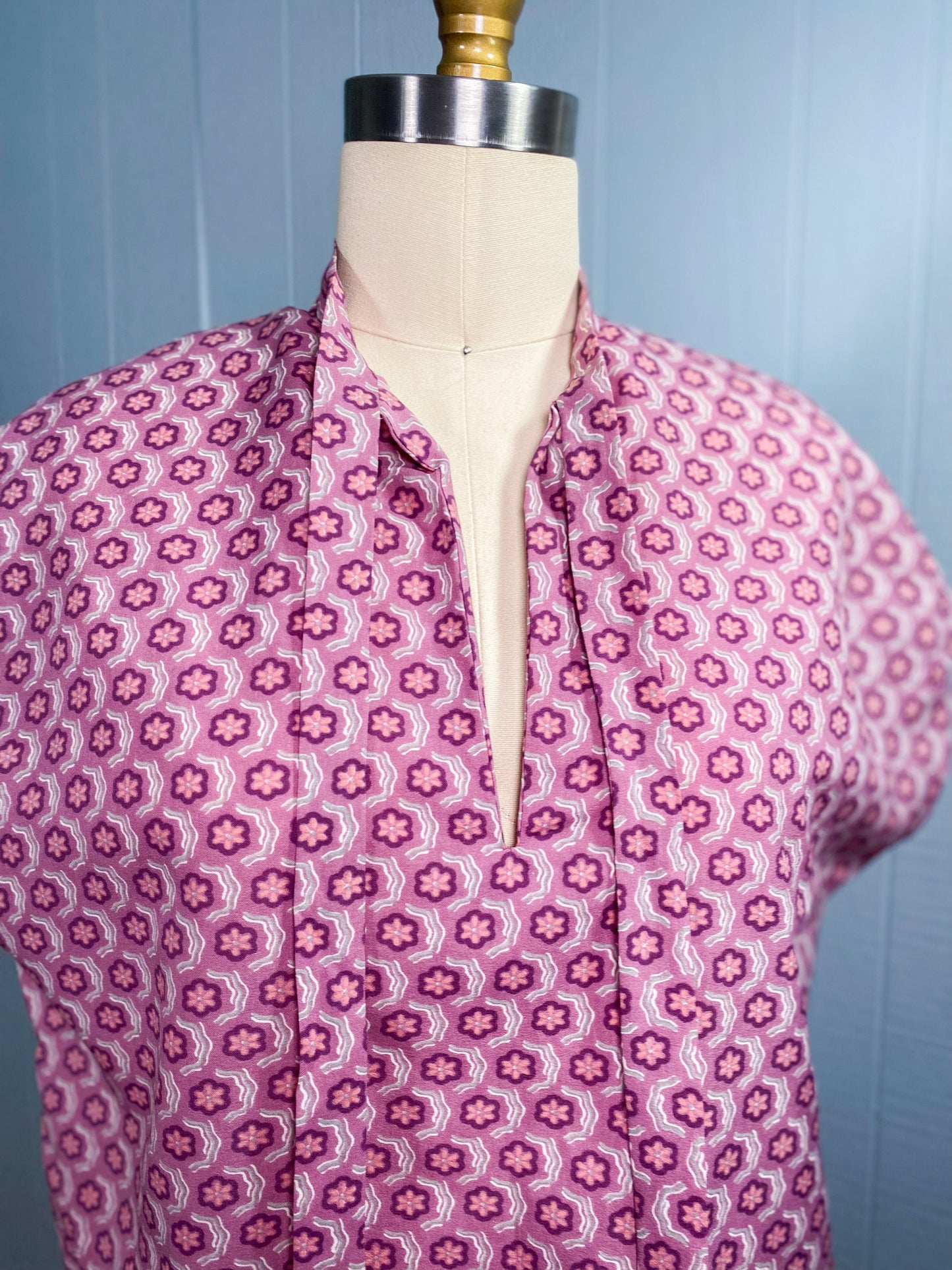 Handmade Does 60's Purple Lavender Blouse