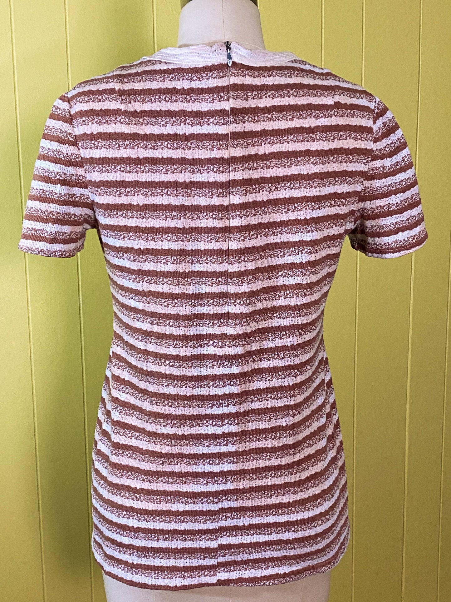 60s 70's Brown Space Dye Crew | S/M