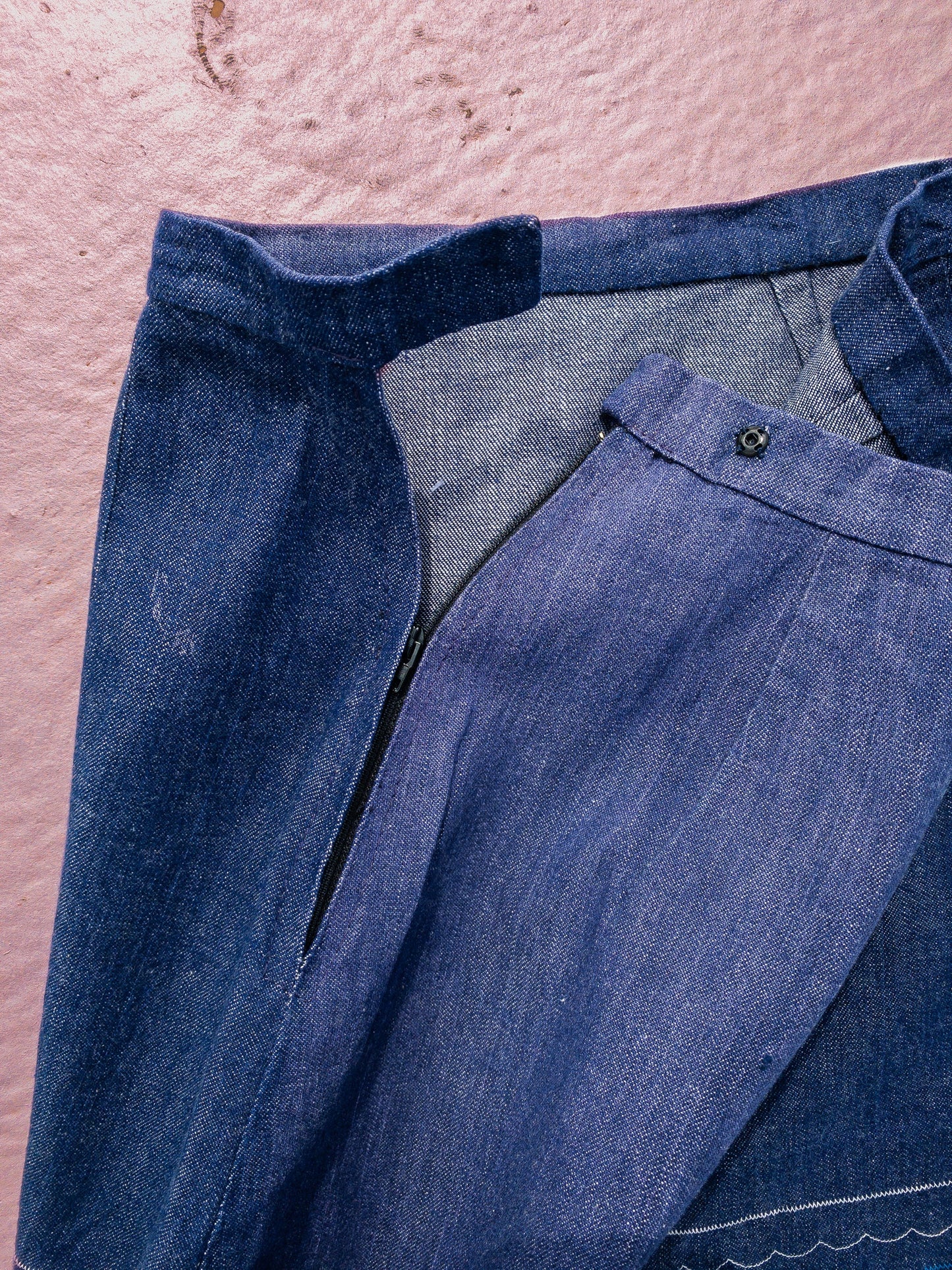 70's Denim A-Line Mini Skirt