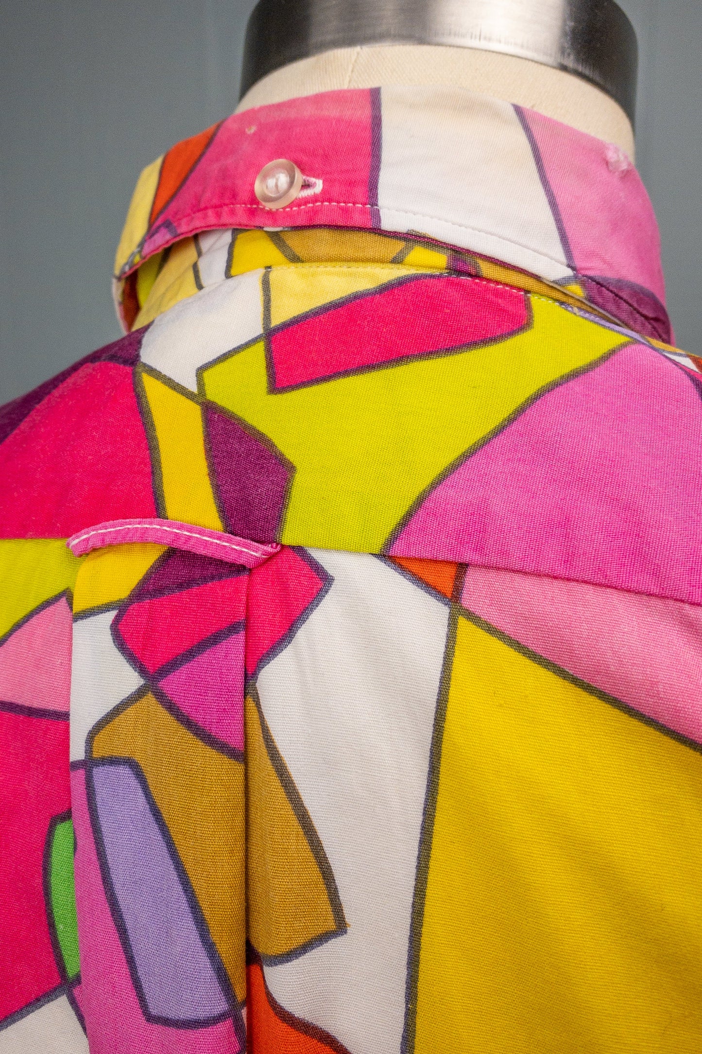 60's Geometric Rainbow Blouse | S/M