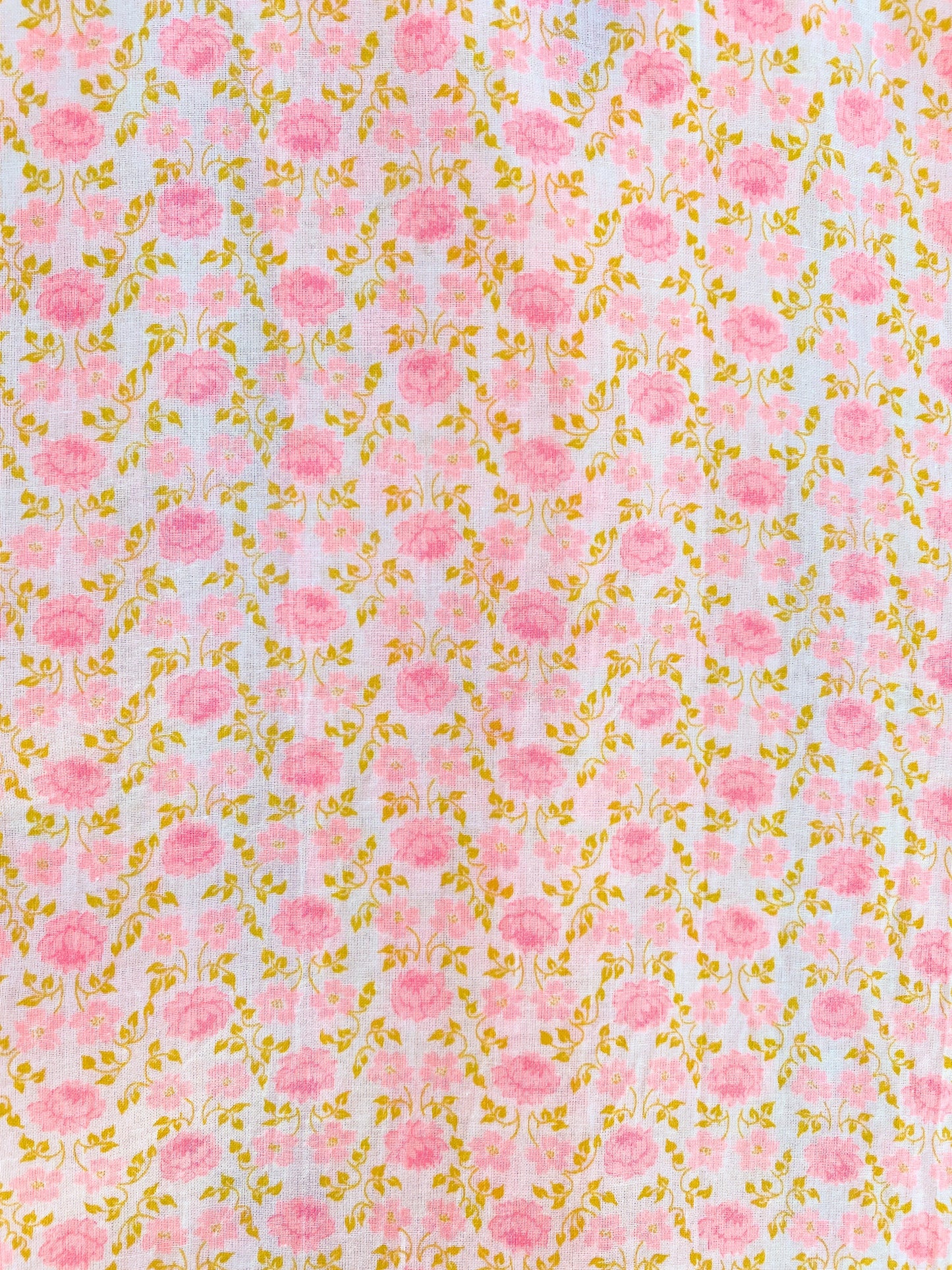 60's Pink Rose Peter Pan Collar Shirt