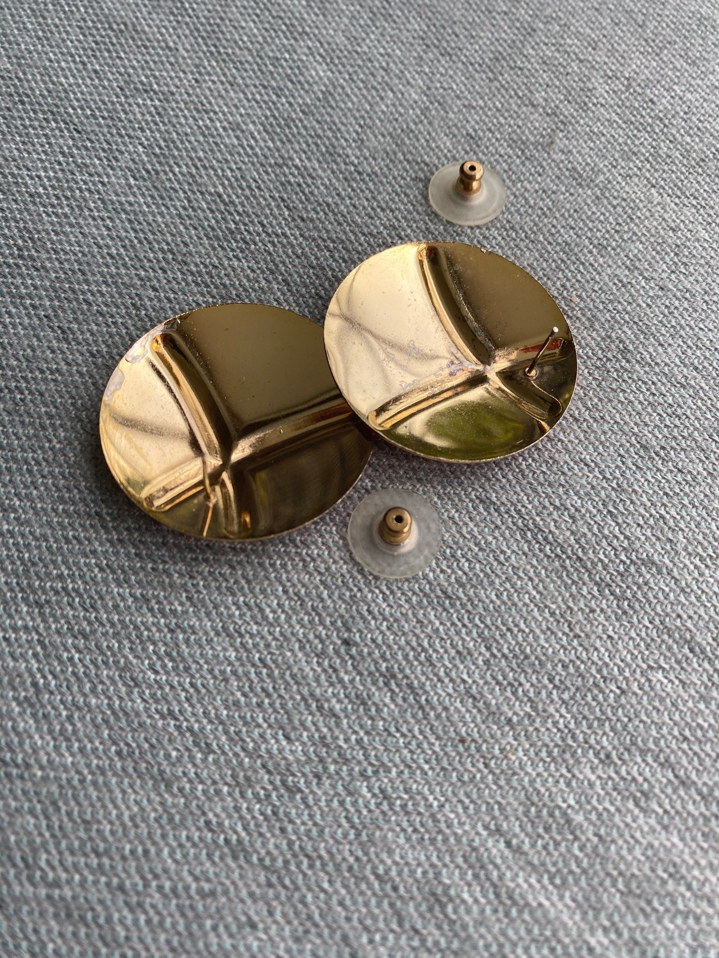 80's Statement Red Circle X Pierced Earrings