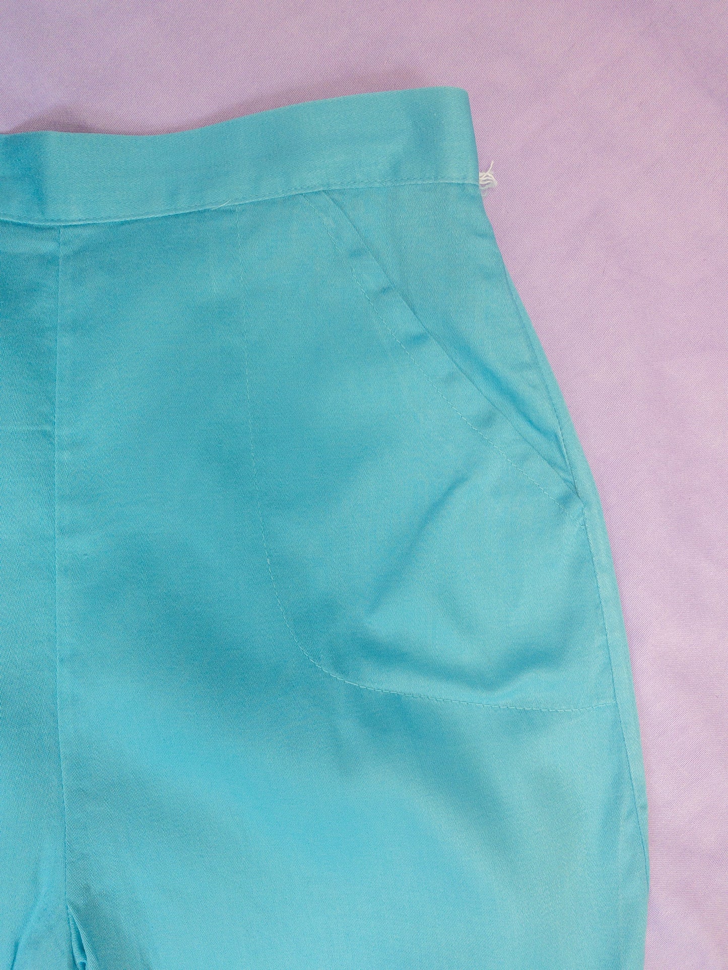 50's 60's Teal Blue Short | 25" | High Waist Pin Up