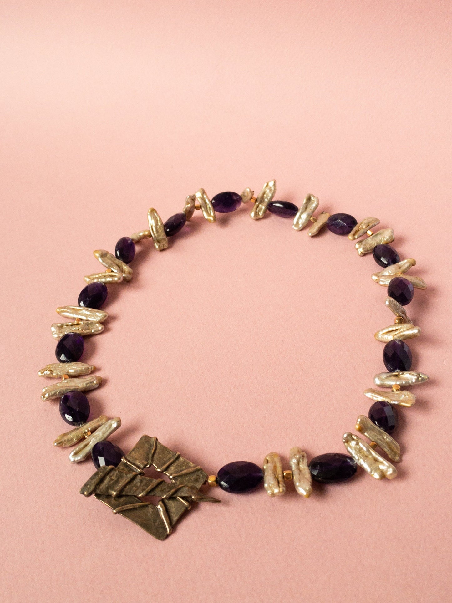 Keshi Pearl & Amethyst Costume Choker