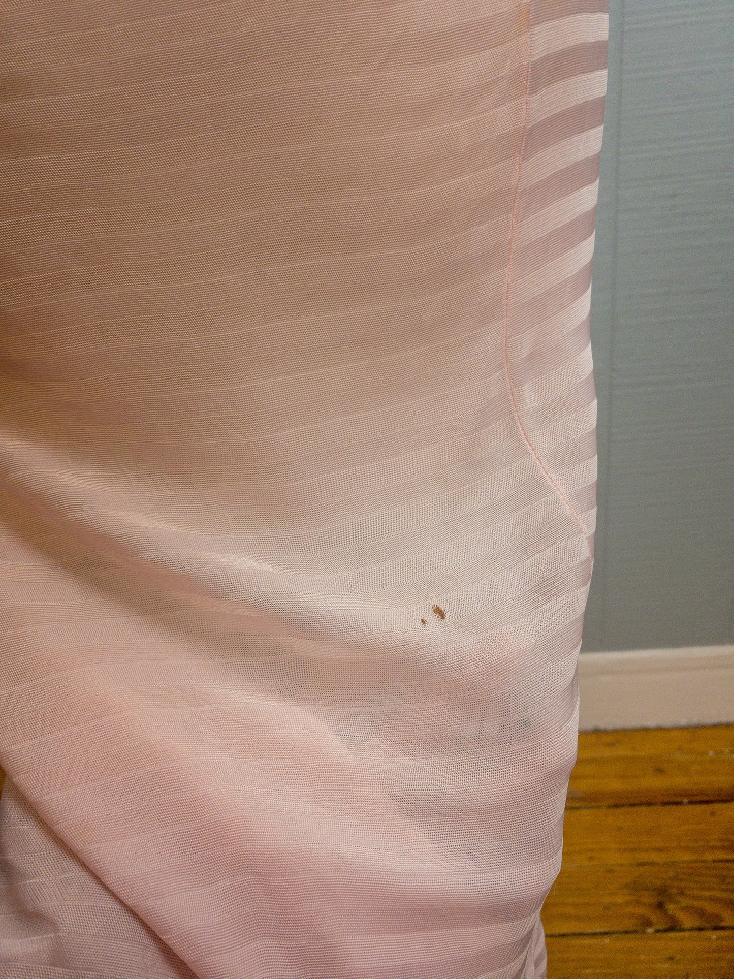40's 50's Baby Pink Stripe Van Raalte Slip | S/M