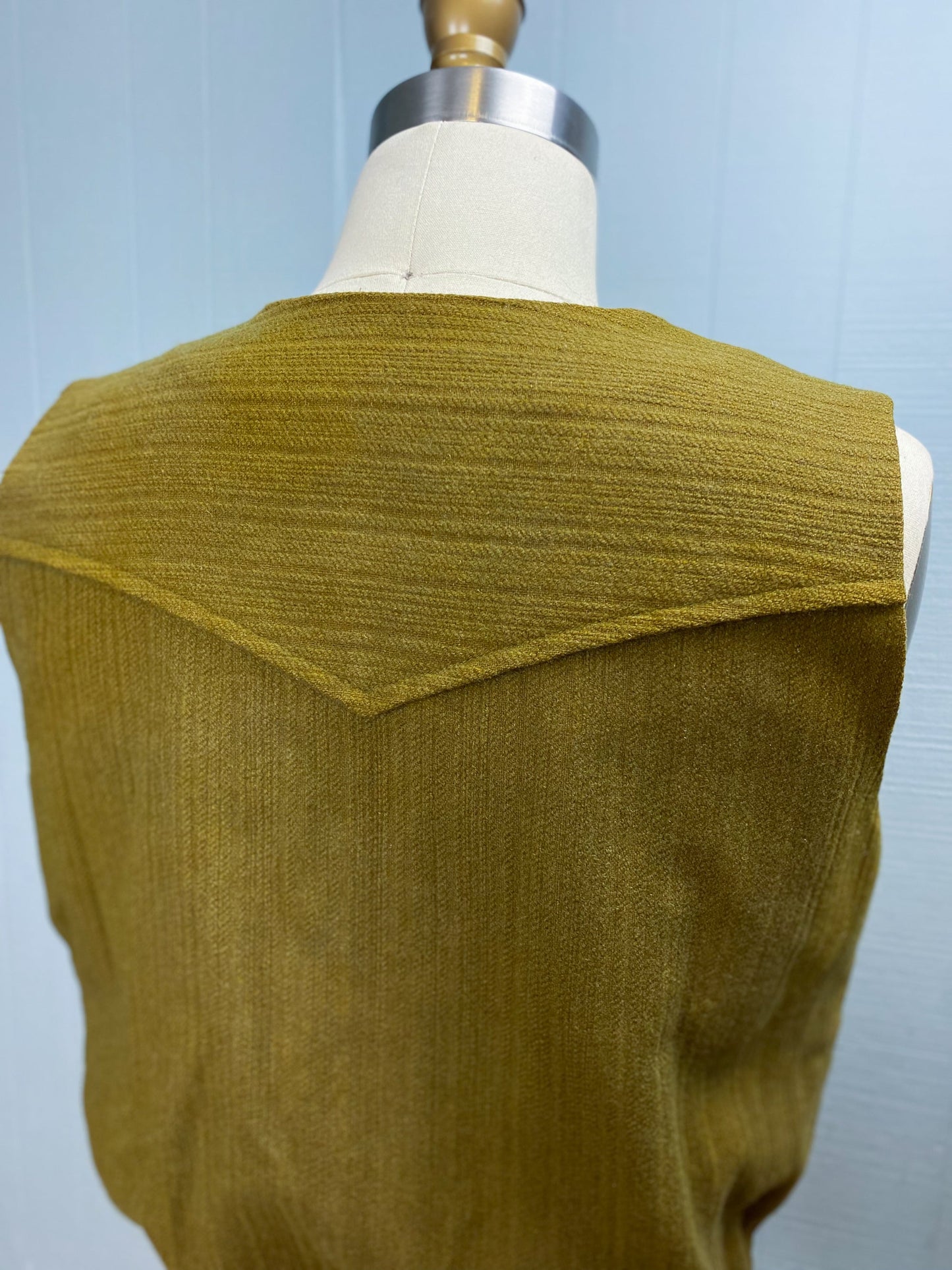 60's Olive Green Cropped Double Breast Vest | M/L