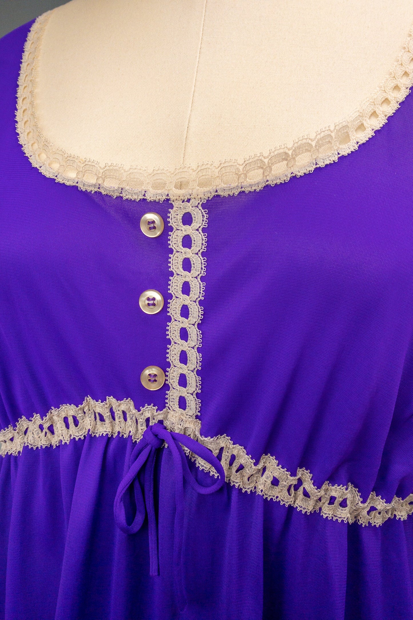60's Purple Sheer Baby Doll Dress | M/L/XL