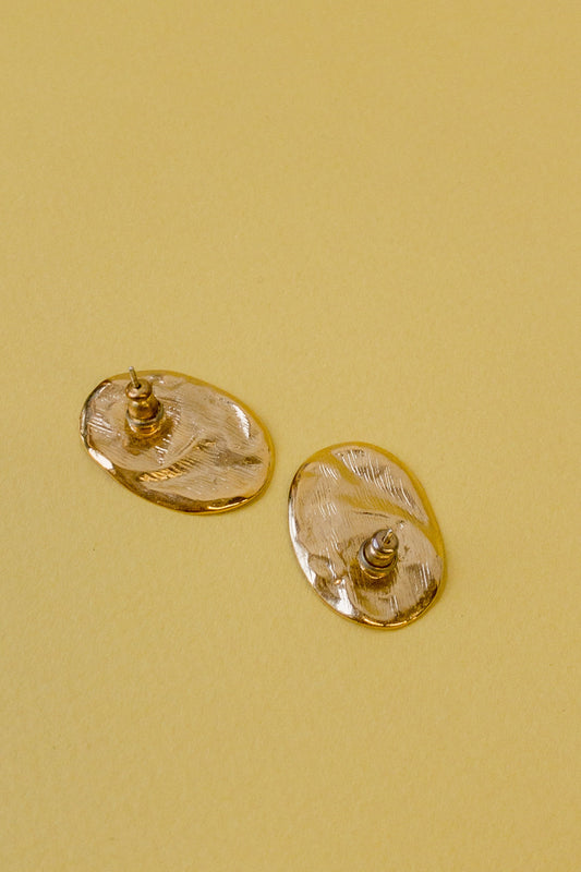 80's Red Crinkle Earrings