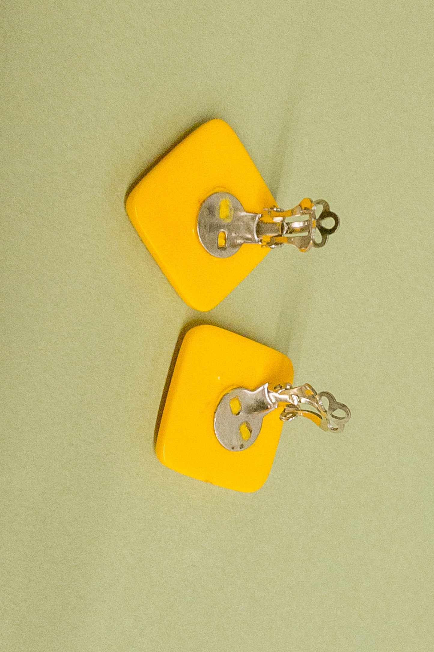 80's Square Yellow Earrings