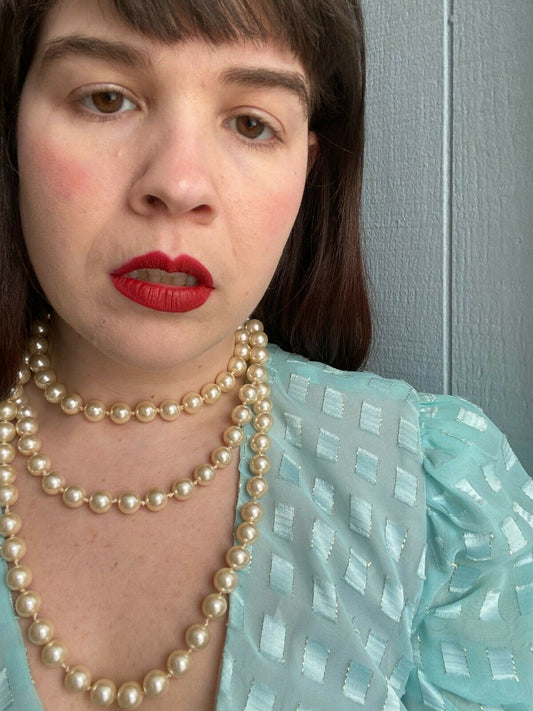 Super Long Knotted Pearl Necklace