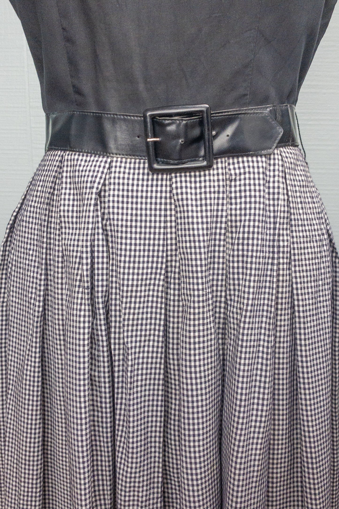 50's Black & White Gingham Picnic Dress